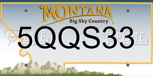 5QQS33 Montana License Plate