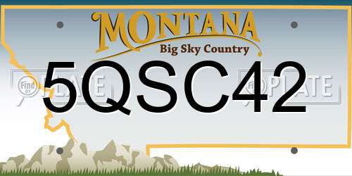 5QSC42 Montana License Plate