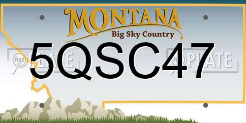 5QSC47 Montana License Plate