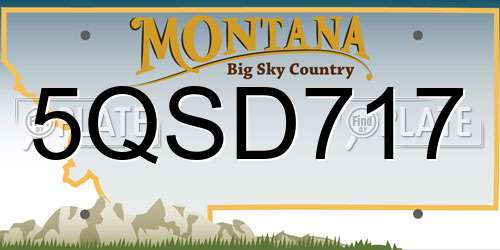 5QSD717 Montana License Plate