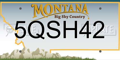 5QSH42 Montana License Plate