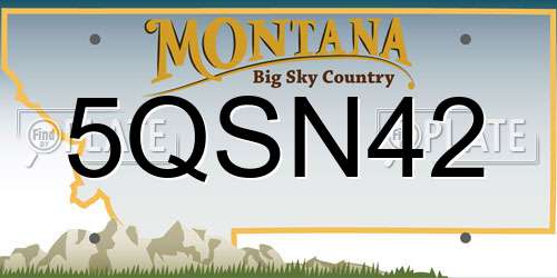 5QSN42 Montana License Plate