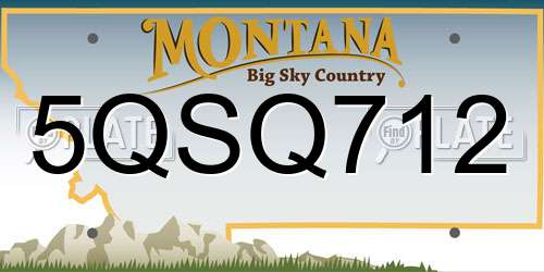 5QSQ712 Montana License Plate