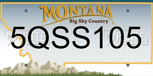 5QSS105 Montana License Plate
