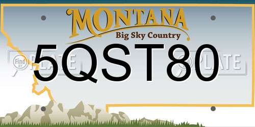 5QST80 Montana License Plate
