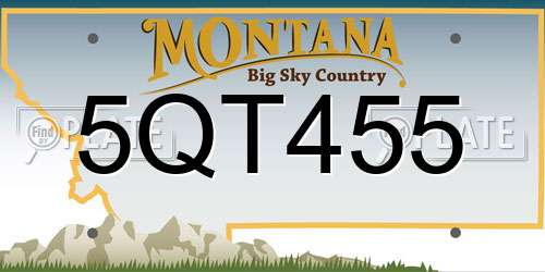 5QT455 Montana License Plate