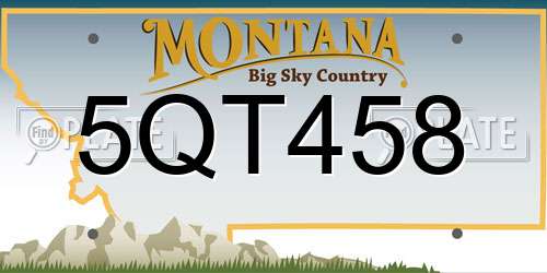 5QT458 Montana License Plate