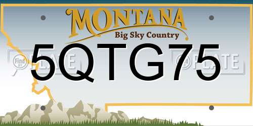 5QTG75 Montana License Plate