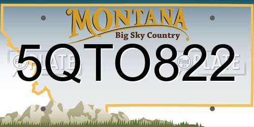 5QTO822 Montana License Plate