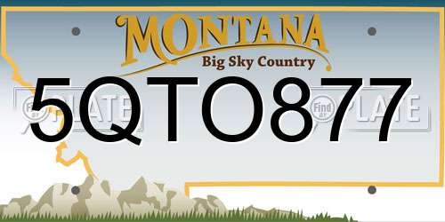 5QTO877 Montana License Plate