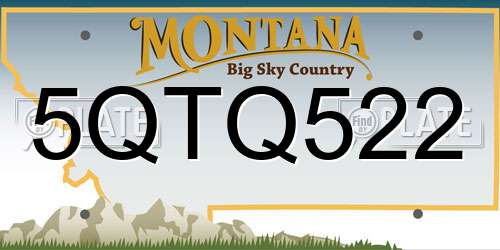 5QTQ522 Montana License Plate