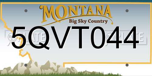 5QVT044 Montana License Plate