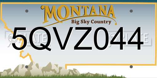 5QVZ044 Montana License Plate