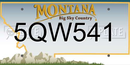 5QW541 Montana License Plate