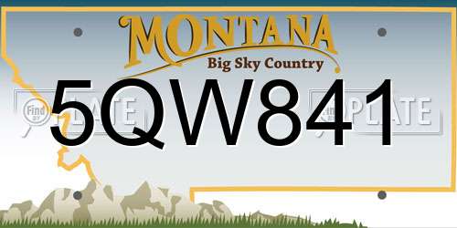 5QW841 Montana License Plate