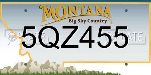 5QZ455 Montana License Plate