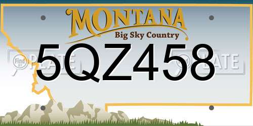 5QZ458 Montana License Plate