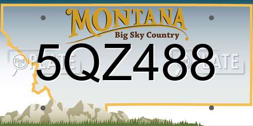 5QZ488 Montana License Plate