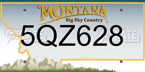 5QZ628 Montana License Plate