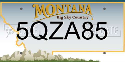 5QZA85 Montana License Plate