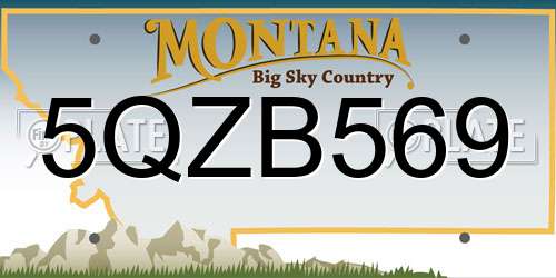 5QZB569 Montana License Plate