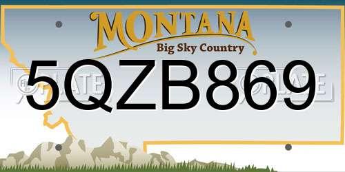 5QZB869 Montana License Plate
