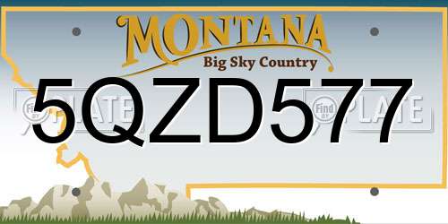 5QZD577 Montana License Plate