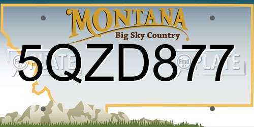 5QZD877 Montana License Plate