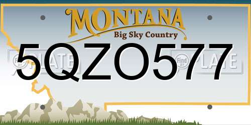 5QZO577 Montana License Plate