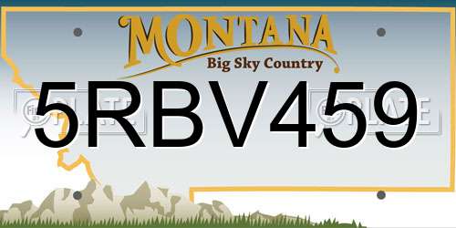 5RBV459 Montana License Plate