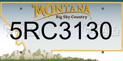 5RC3130 Montana License Plate
