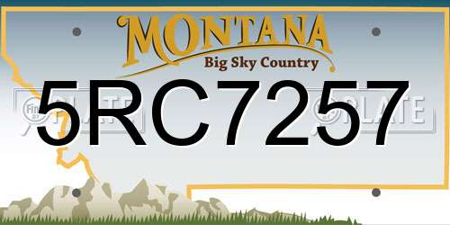 5RC7257 Montana License Plate