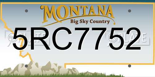 5RC7752 Montana License Plate