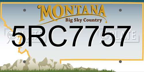 5RC7757 Montana License Plate