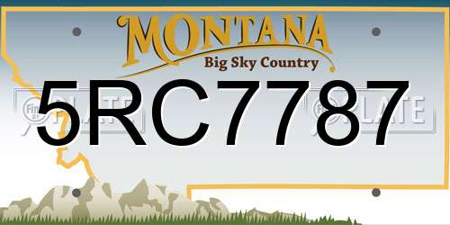 5RC7787 Montana License Plate