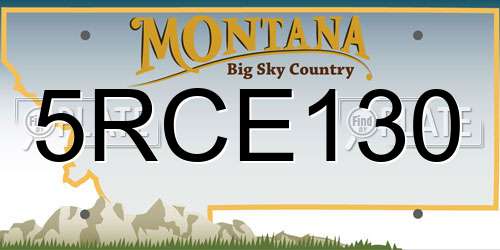 5RCE130 Montana License Plate
