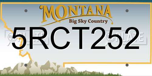 5RCT252 Montana License Plate