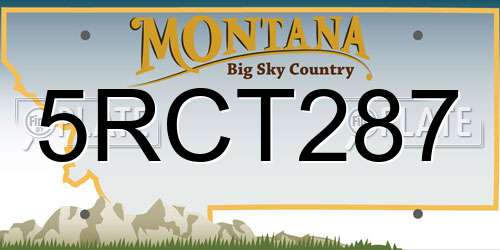 5RCT287 Montana License Plate