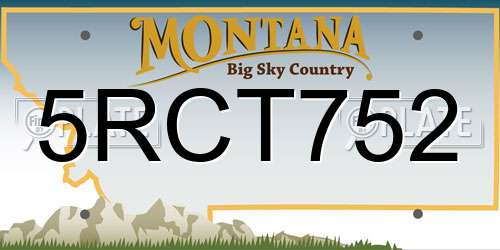 5RCT752 Montana License Plate
