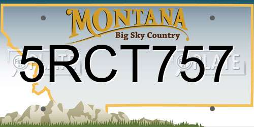 5RCT757 Montana License Plate