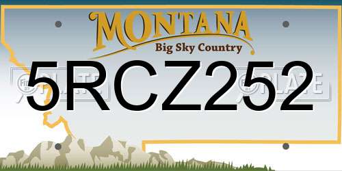 5RCZ252 Montana License Plate