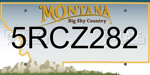 5RCZ282 Montana License Plate