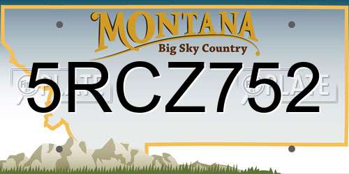 5RCZ752 Montana License Plate