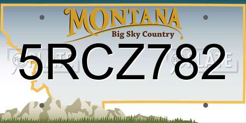 5RCZ782 Montana License Plate