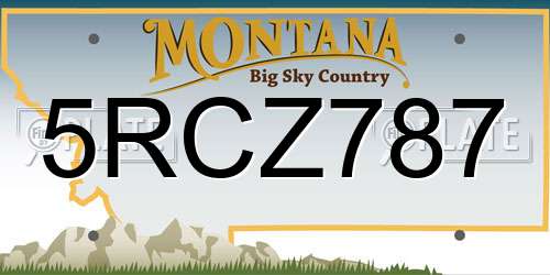 5RCZ787 Montana License Plate