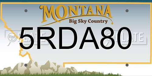 5RDA80 Montana License Plate