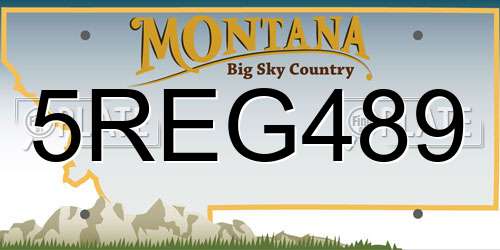 5REG489 Montana License Plate