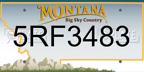 5RF3483 Montana License Plate