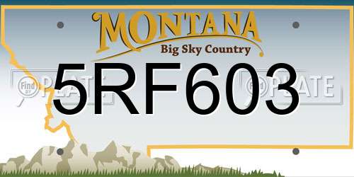 5RF603 Montana License Plate