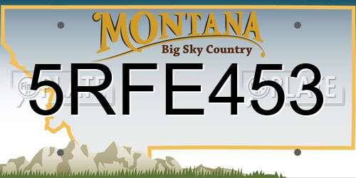 5RFE453 Montana License Plate